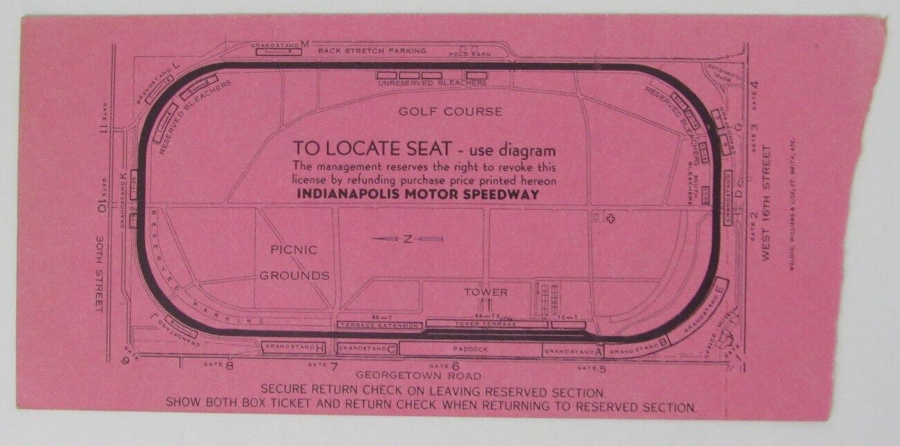 Vintage 1965 Indianapolis Indy 500 Race Ticket Stub A.J. Foyt