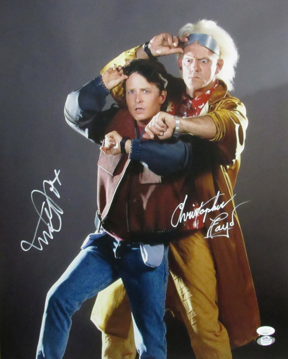 Michael J Fox/Christopher Lloyd Autographed 16x20 Photo "Back to the Future" JSA