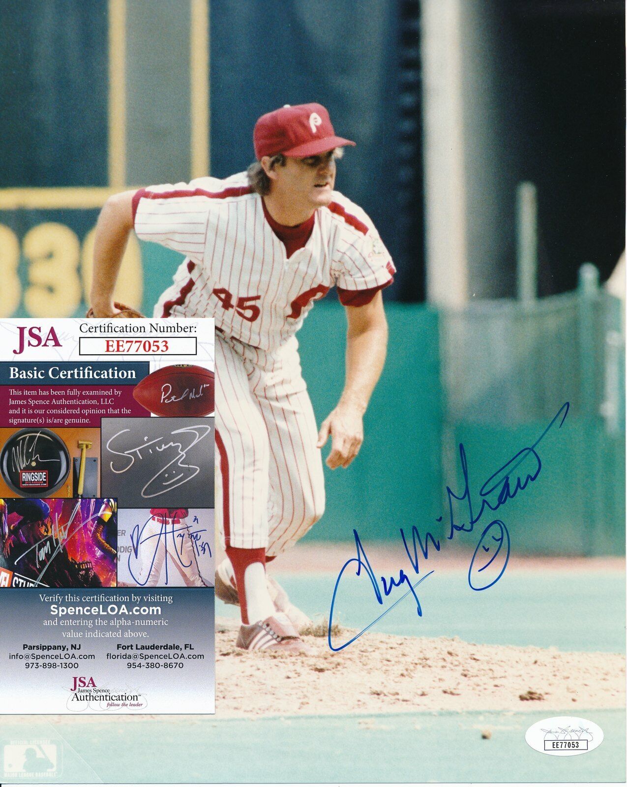 Tug McGraw Philadelphia Phillies Signed/Autographed 8x10 Photo JSA 144624