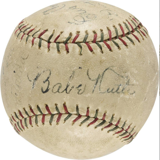 1929 Babe Ruth & Lou Gehrig Multi Signed Baseball JSA 170320