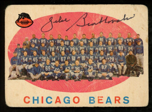 1959 TOPPS Football Card #104 Signed/Auto Zeke Bratkowski Chicago Bears