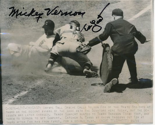 Mickey Vernon /Eddie Yost Multi-Signed B/W Wire Photo PSA/DNA 145347