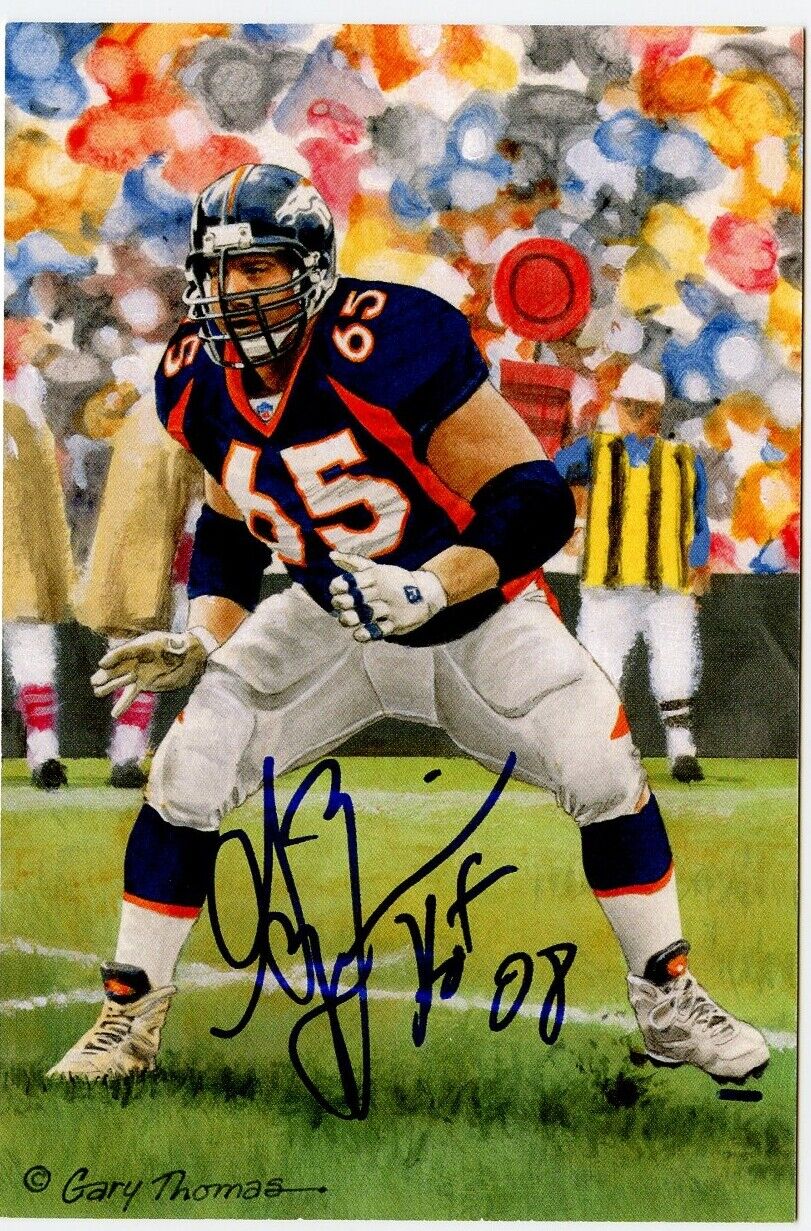 Gary Zimmerman Signed Goal Line GLAC Postcard w/HOF Broncos PSA/DNA 160451