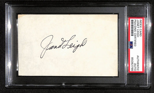 Janet Leigh Autographed 3x5 Index Card Actress PSA/DNA 184290