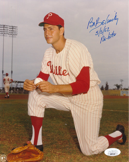 Bo Belinsky Autographed/Inscribed 8x10 Photo Philadelphia Phillies JSA 181904