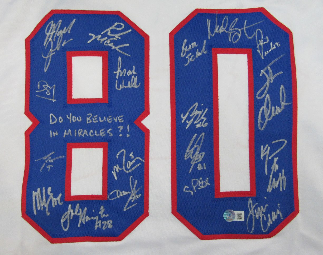 U.S. Hockey Team Signed by 19 Inscribed Miracle Hockey Jersey PSA/DNA 187244