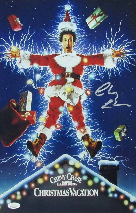 Chevy Chase Autographed 11x17 Movie Poster "Christmas Vacation" JSA