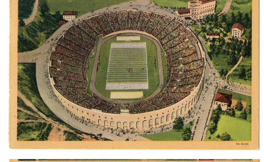 Vintage Unused Postcard of aerial view of Pitt Stadium in Pittsburgh, PA 143545