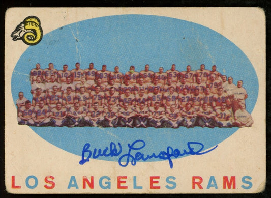 1959 TOPPS Football Card #76 Signed/Auto Buck Lansford Los Angeles Rams