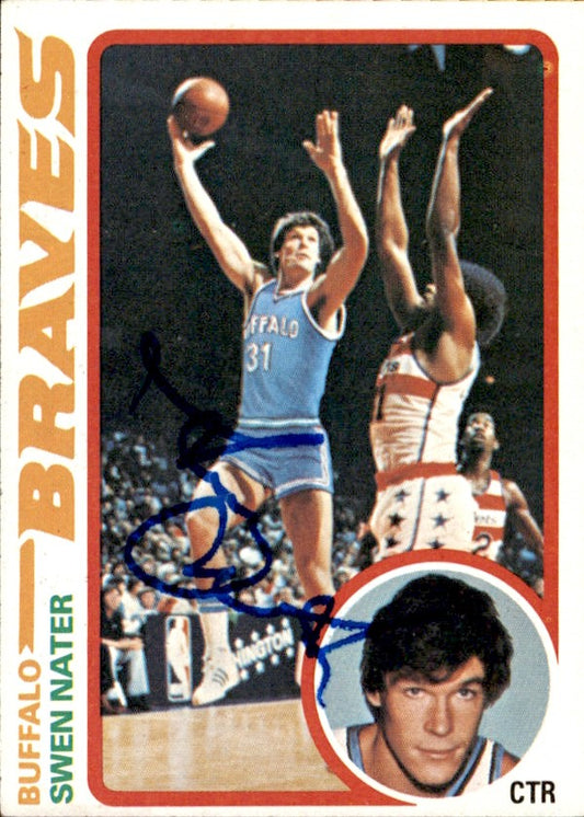 Swen Nater Autographed 1978-79 TOPPS Basketball Card #23 Braves 183073