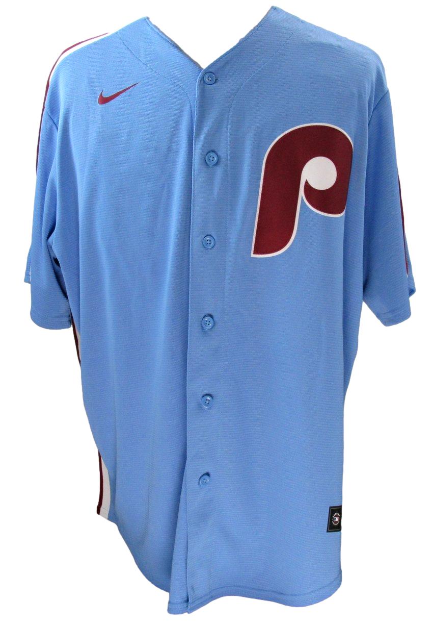 Chase Utley Signed Blue Nike Baseball Jersey Phillies Size XL Fanatics 187365