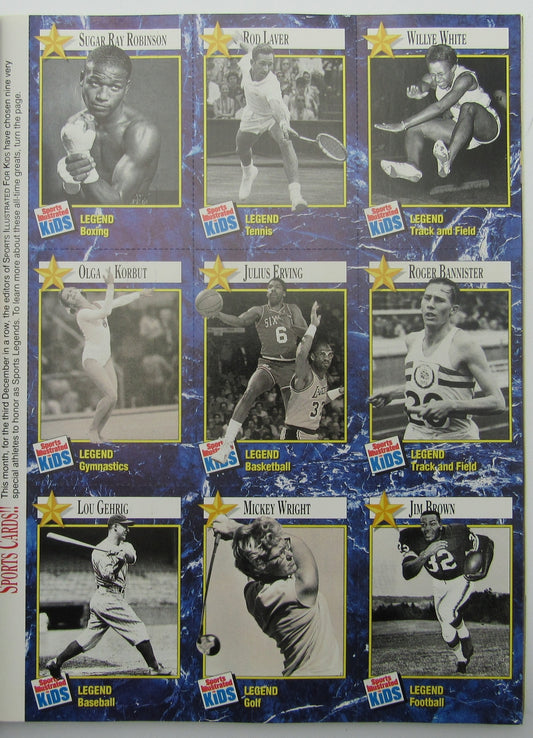 1992 SIK Magazine w/ Gehrig/Brown/Erving Uncut Sheet 159396
