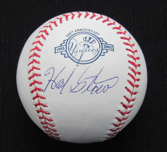 Hal Stowe Signed/Auto Yankees 100th OML Baseball JSA  186783