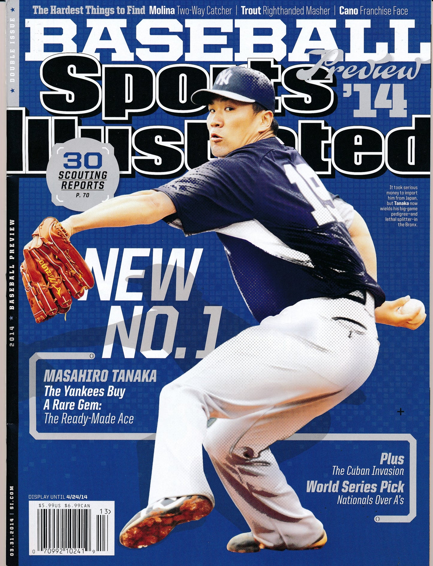 April 24, 2014 Masahiro Tanaka NY Yankees Illustrated Magazine NO LABEL 182330