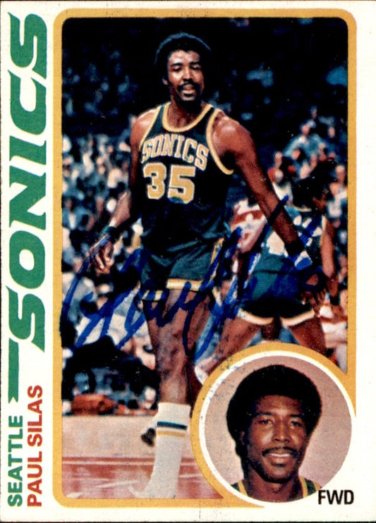 Paul Silas Autographed 1978-79 TOPPS Basketball Card #94 Super Sonics 182963