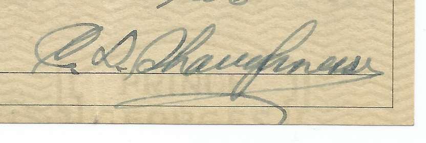 Clark Shaughnessy CHOF Signed/Autographed 1946 Bank Check 150332