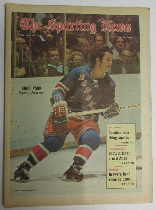 Brad Park New York Rangers February 6, 1971 Sporting News Cover 144651