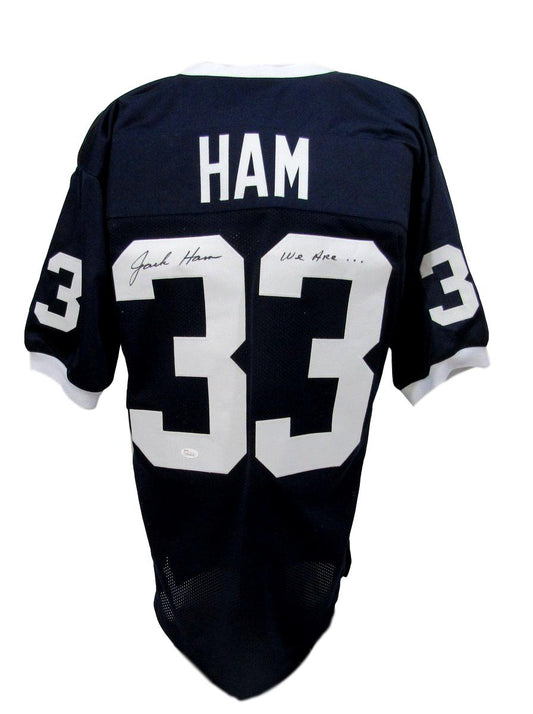 Jack Ham Penn State/PSU Signed Jersey Blue XL Inscribed We Are JSA 135290