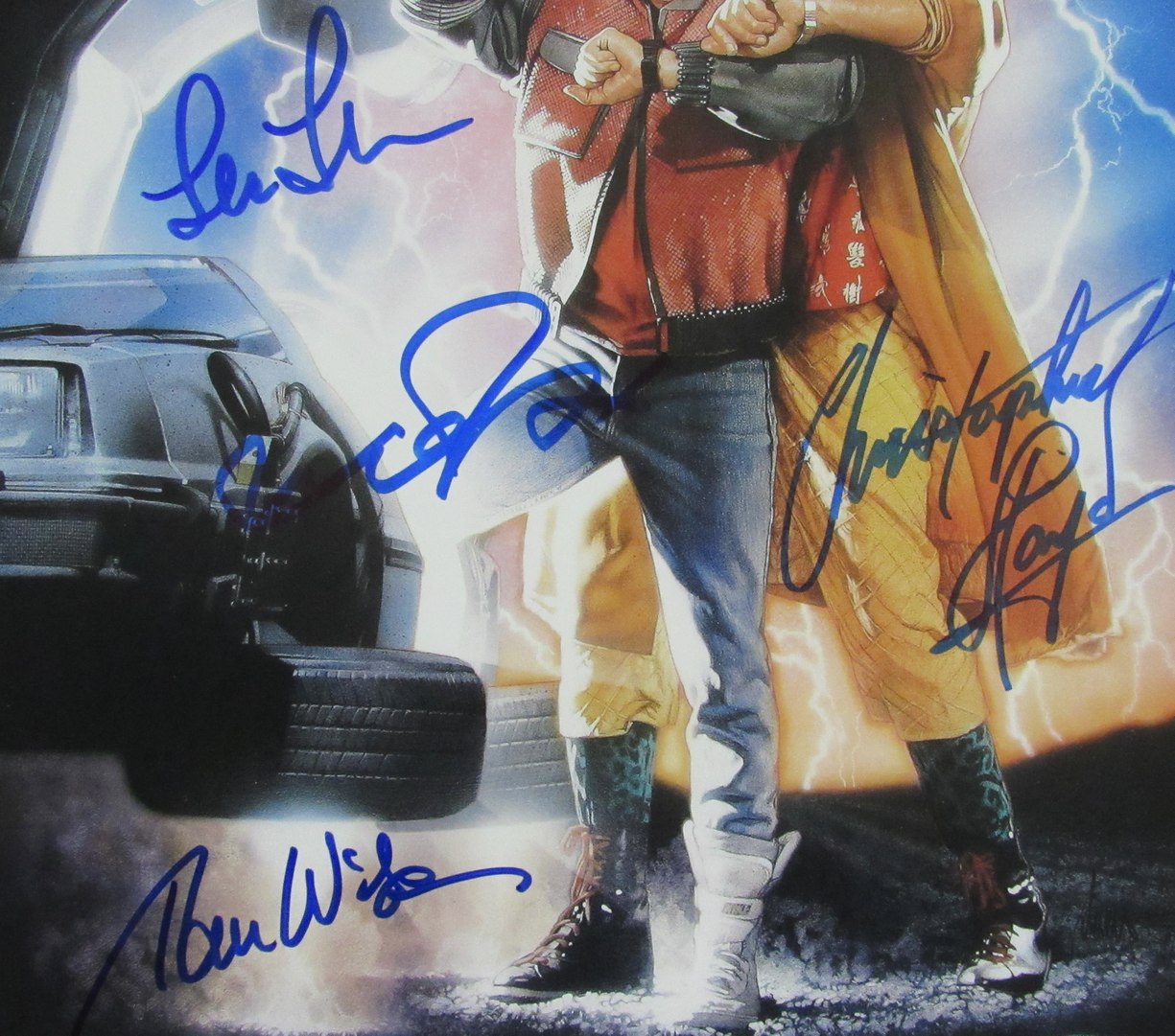 Michael J Fox/Lloyd/Thompson/Wilson (4)Signed 11x17 Photo Back to Future JSA 098