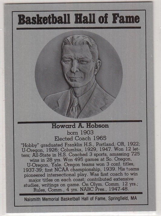 1986-2002 Basketball Hall of Fame Metallic HOWARD A. HOBSON Series 12 128785