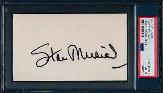 Stan Musial HOF Signed 3x5 Index Card St. Louis Cardinals PSA/DNA 186348
