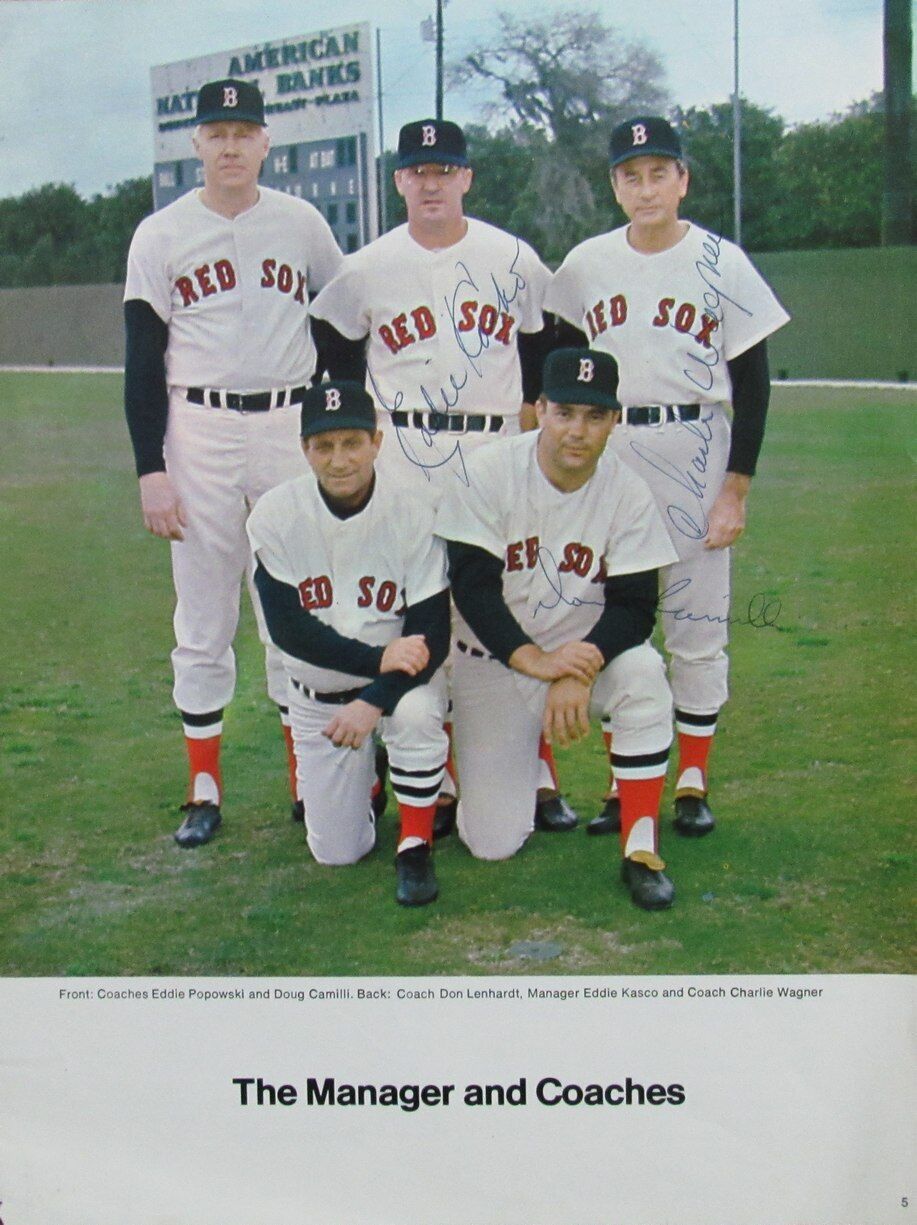 1970 Boston Red Sox Signed/Autographed 8x10 Managers/Coaches Magazine Cut