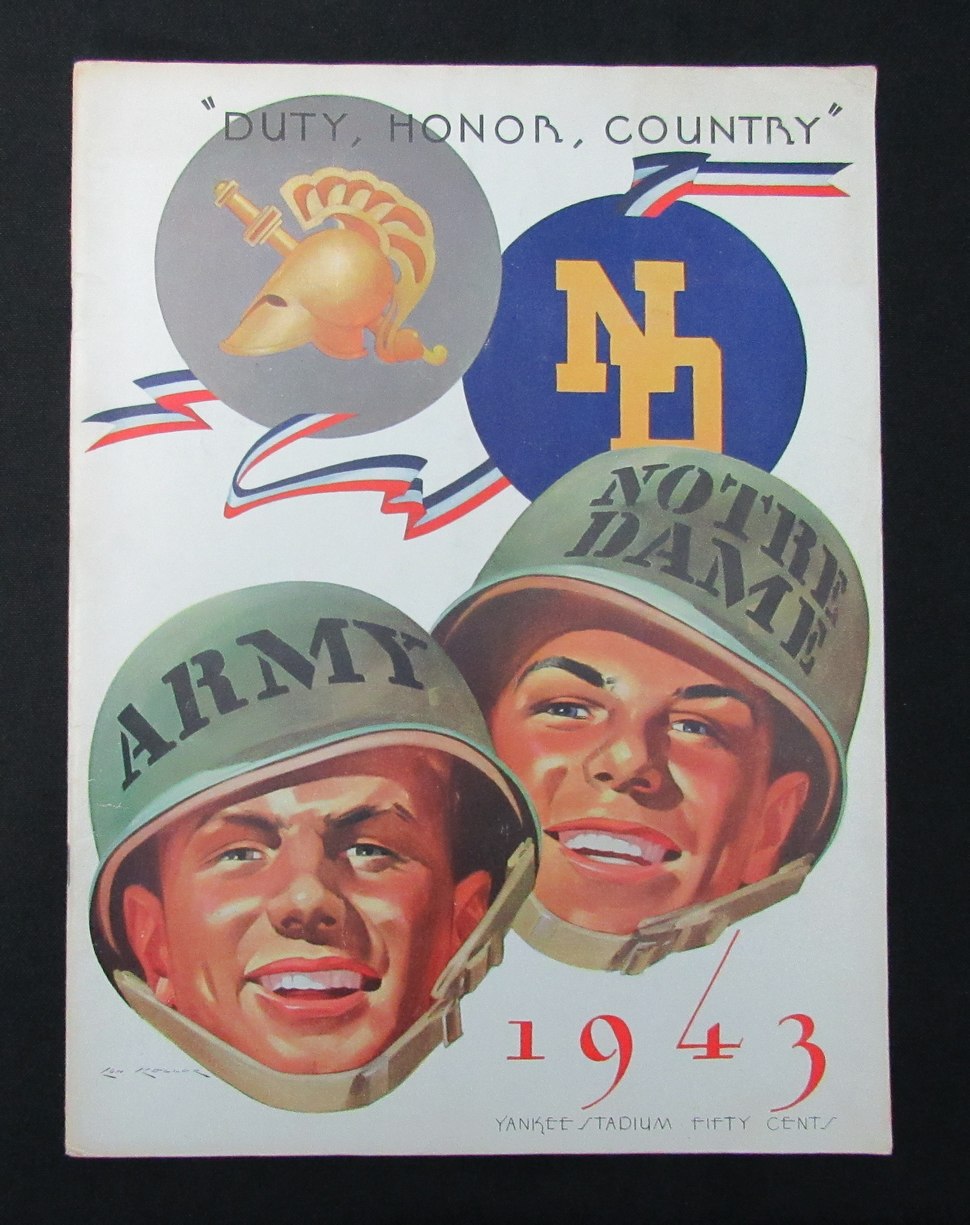 11/6/1943 Army vs. Notre Dame College Program 186001