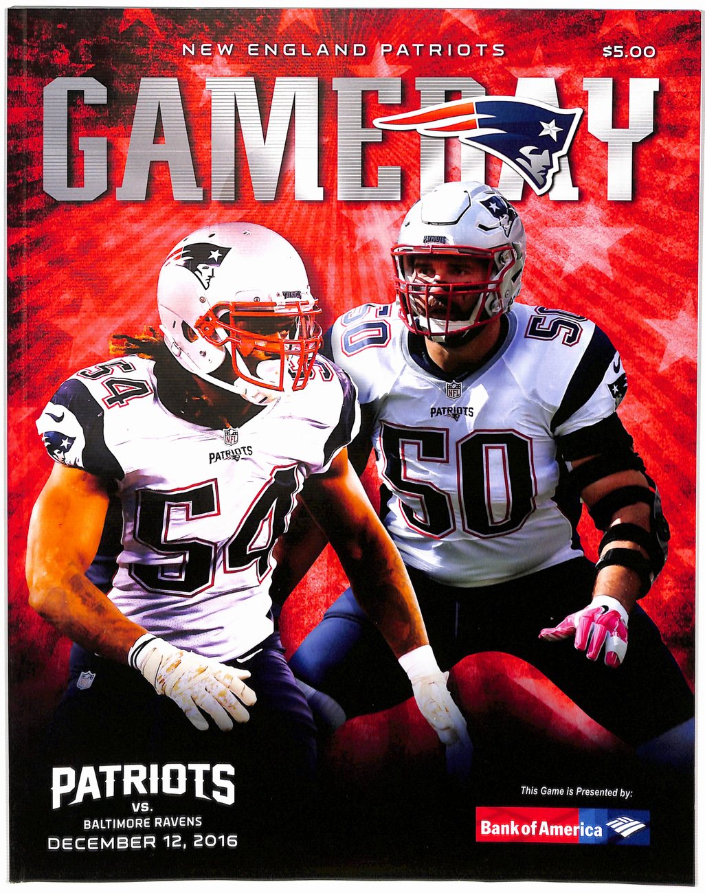 December 12 2016 New England Patriots vs. Baltimore Ravens Game Program 181763