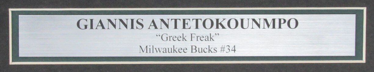 Giannis Antetokounmpo Autographed 16x20 Photo Bucks Framed Beckett 176545