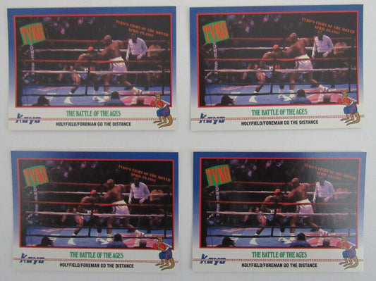 Lot of 4 Holyfield/Foreman Boxers 1991 Kayo Trading Cards #211 158126