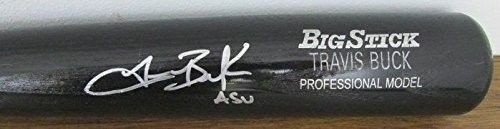 Travis Buck Autographed/Signed Bat Elite 121395