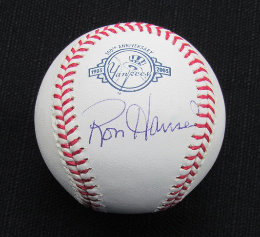 Ron Hansen Signed/Auto Yankees 100th OML Baseball JSA 186646