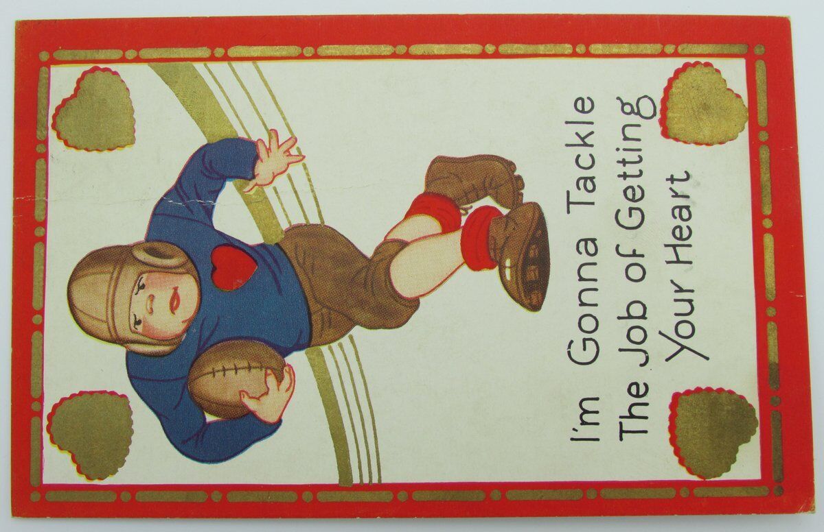 Vintage Postcard "I'm Gonna Tackle The Job of Getting Your Heart" 140033