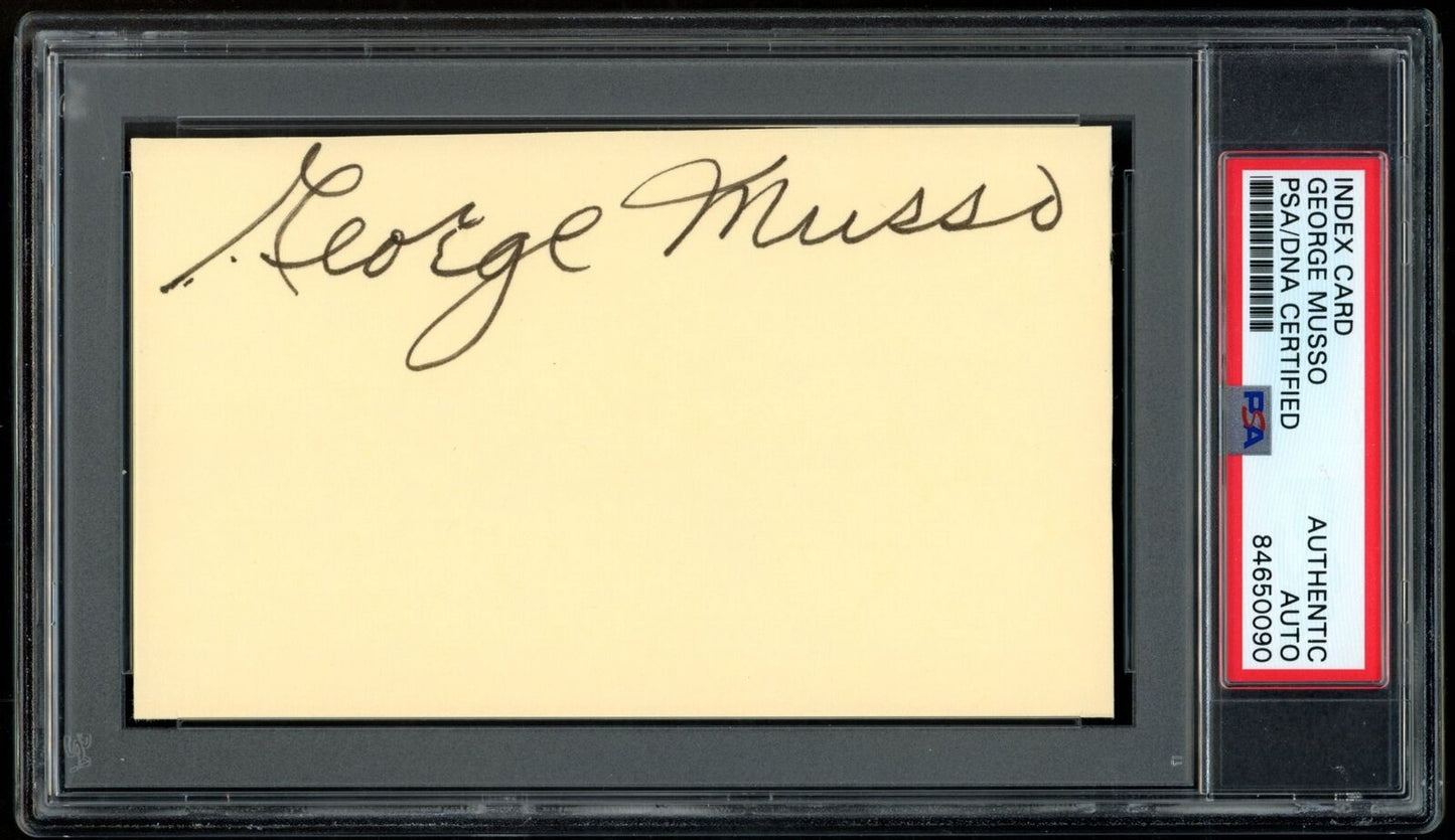 George Musso HOF Autographed 3x5 Index Card Chicago Bears PSA/DNA