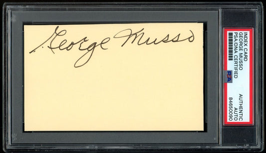 George Musso HOF Autographed 3x5 Index Card Chicago Bears PSA/DNA