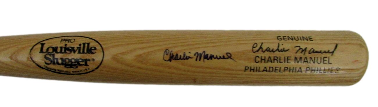 Charlie Manuel Autographed Louisville Slugger 30 inch Baseball Bat Phillies JSA