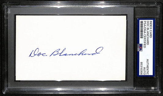 Doc Blanchard Signed/Auto 3x5 Index Card Heisman Winner Army PSA/DNA 190617