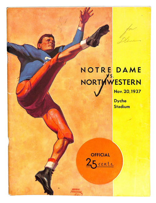 11/20/1937 Notre Dame vs. Northwestern Program 185903