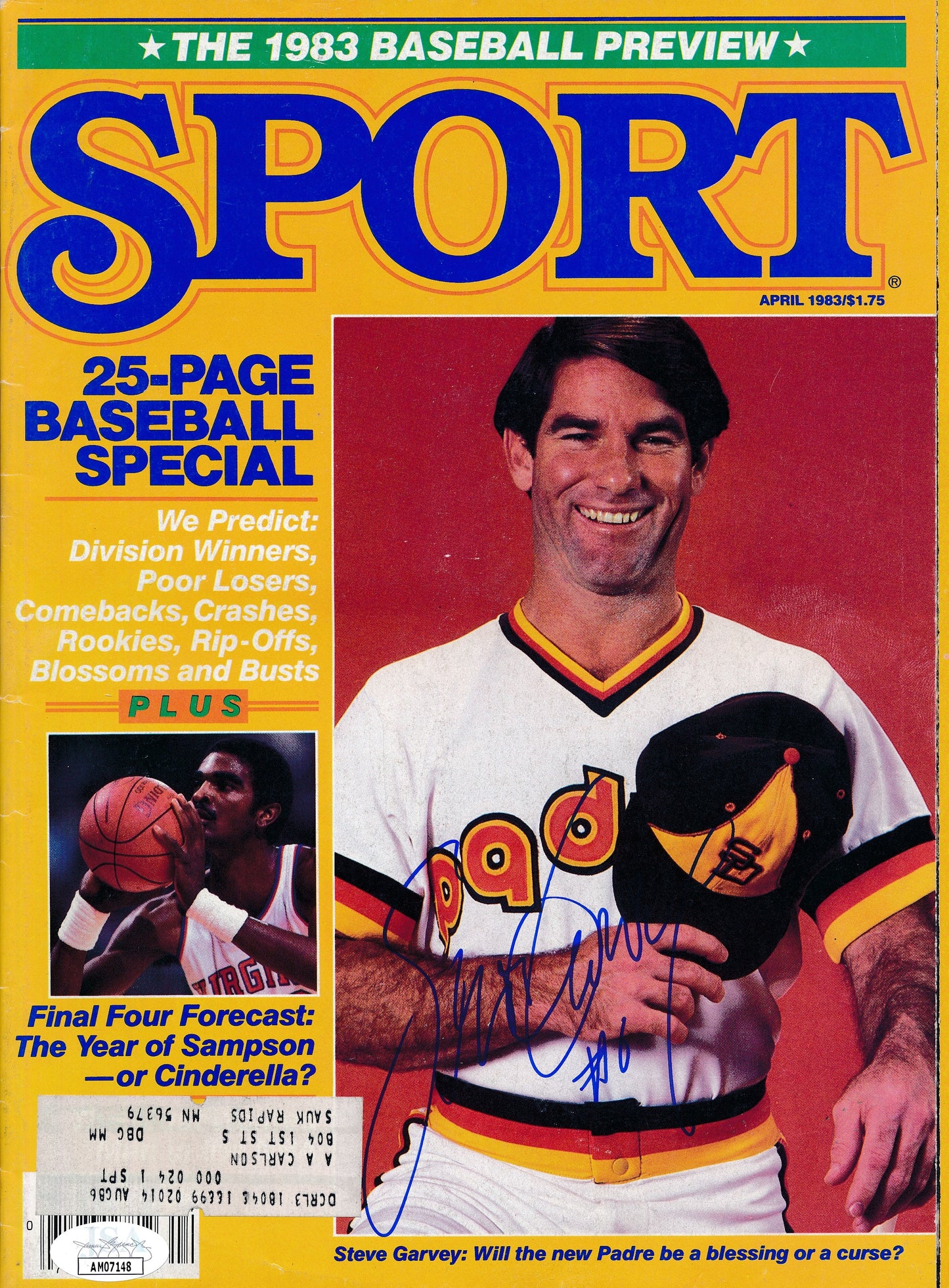 Steve Garvey Autographed April 1983 SPORT Magazine Padres JSA 181948