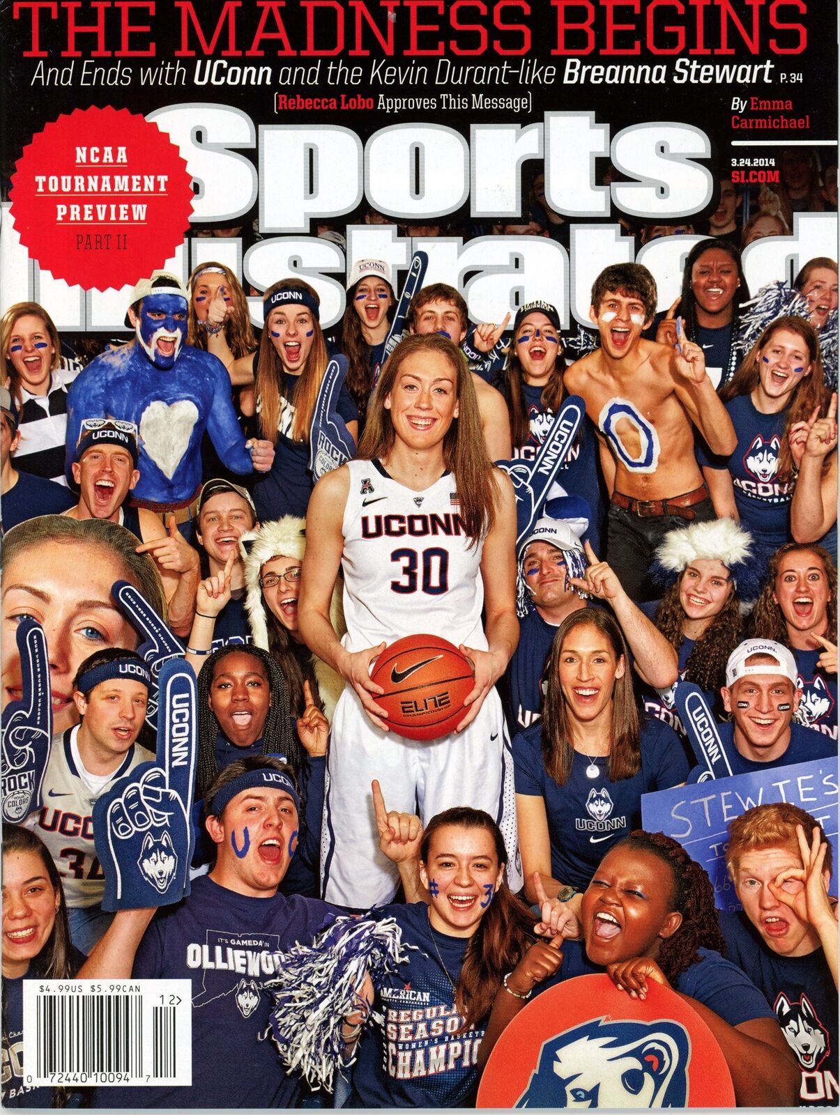 March 24,2014 Breanna Stewart Sports Illustrated Magazine NO LABEL 181994