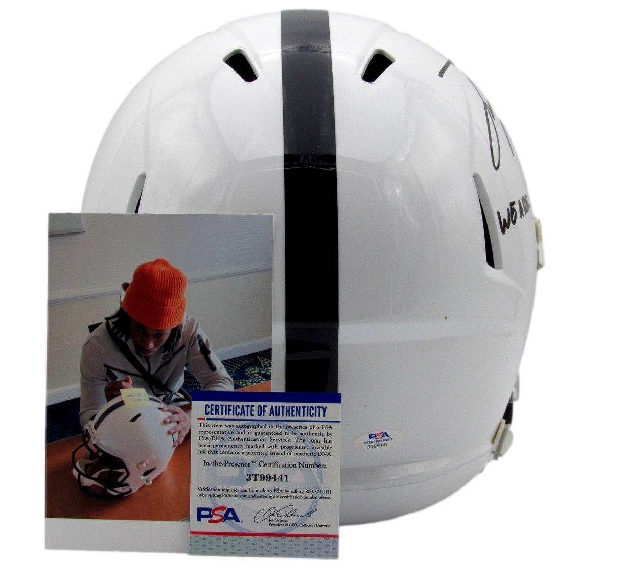 Joey Porter Jr. Signed/Inscr Full Size Speed Replica Helmet Penn State PSA/DNA