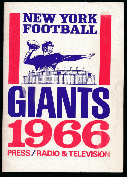 Vintage 1966 New York Football Giants Press TV Radio Media Guide 171677
