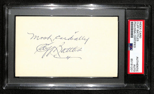 Cliff Battles HOF Signed/Inscr 3x5 Index Card Cleveland Browns PSA/DNA 187439
