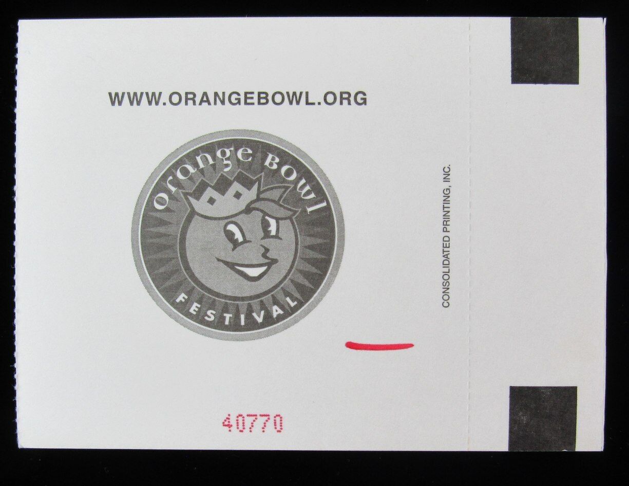 2002 Orange Bowl Florida Gators vs. Maryland Terrapins Ticket Stub Spurrier