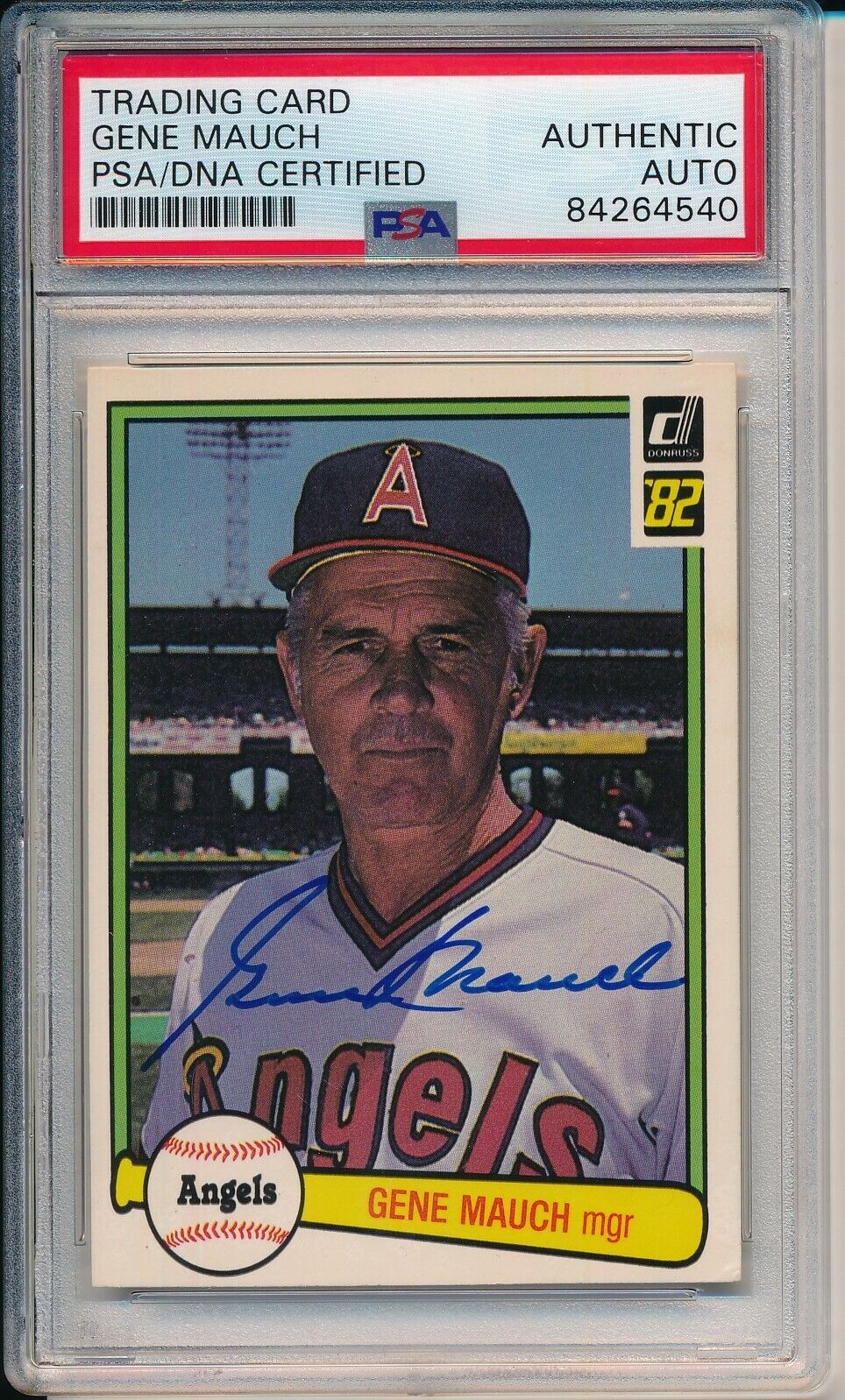 Gene Mauch Angels Signed/Auto 1982 Donruss Card #141 PSA/DNA 156690