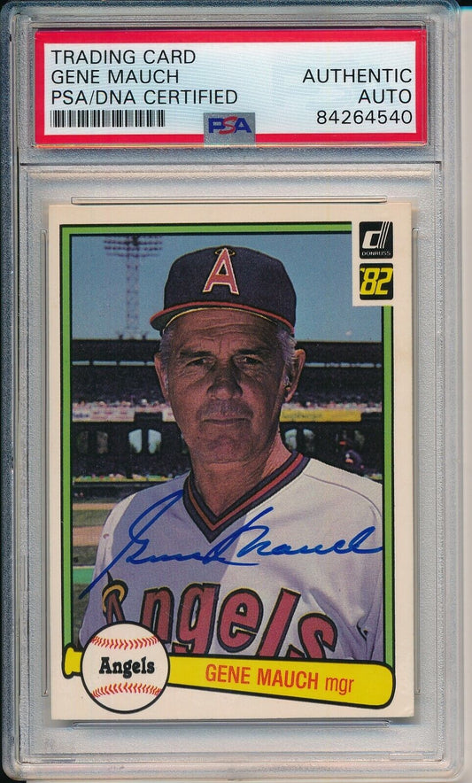 Gene Mauch Angels Signed/Auto 1982 Donruss Card #141 PSA/DNA 156690