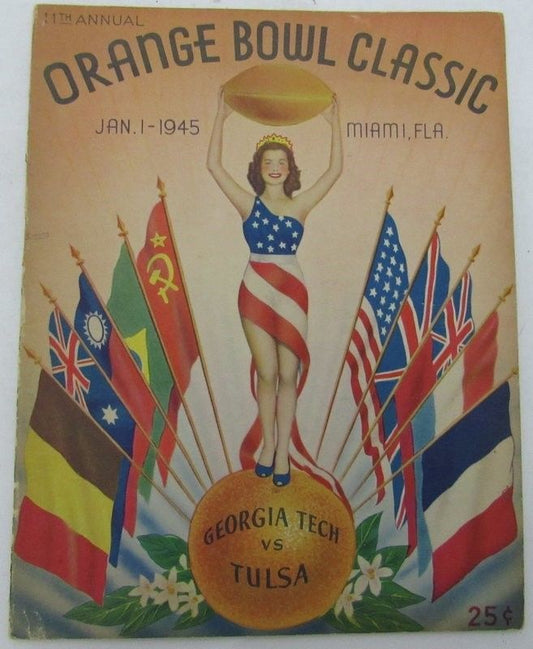 1945 Orange Bowl Game Program Georgia Tech vs. Tulsa 129528