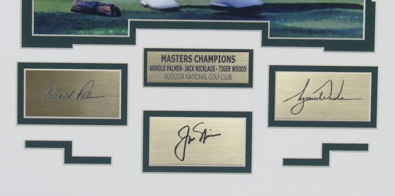 Arnold Palmer/Tiger Woods/Jack Nicklaus "Masters Champions" 11x14 Framed Photo