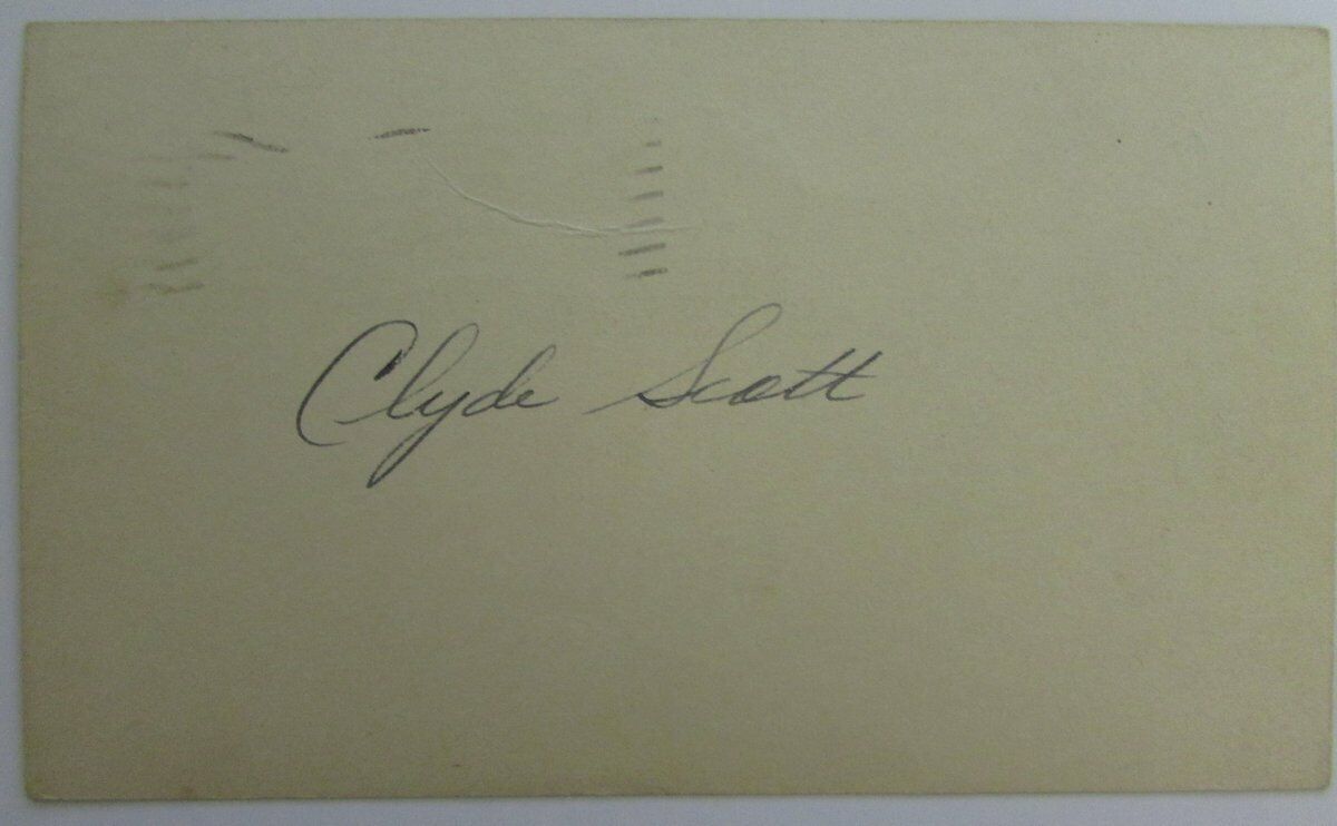 Clyde Scott Arkansas Razorbacks CFB HOF Signed Vintage 1949 GPC Postcard 144831