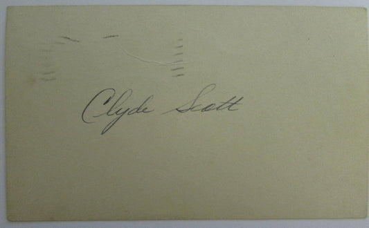 Clyde Scott Arkansas Razorbacks CFB HOF Signed Vintage 1949 GPC Postcard 144831